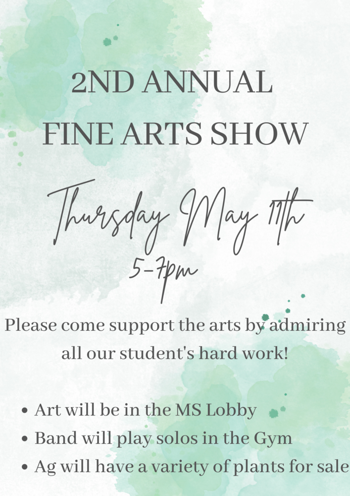 Fine Arts Show Flyer information below