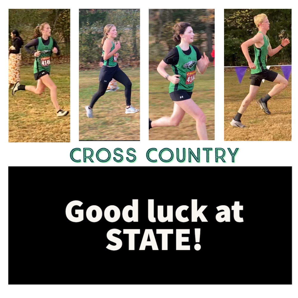 3 high school girls and one boy running for cross country.
