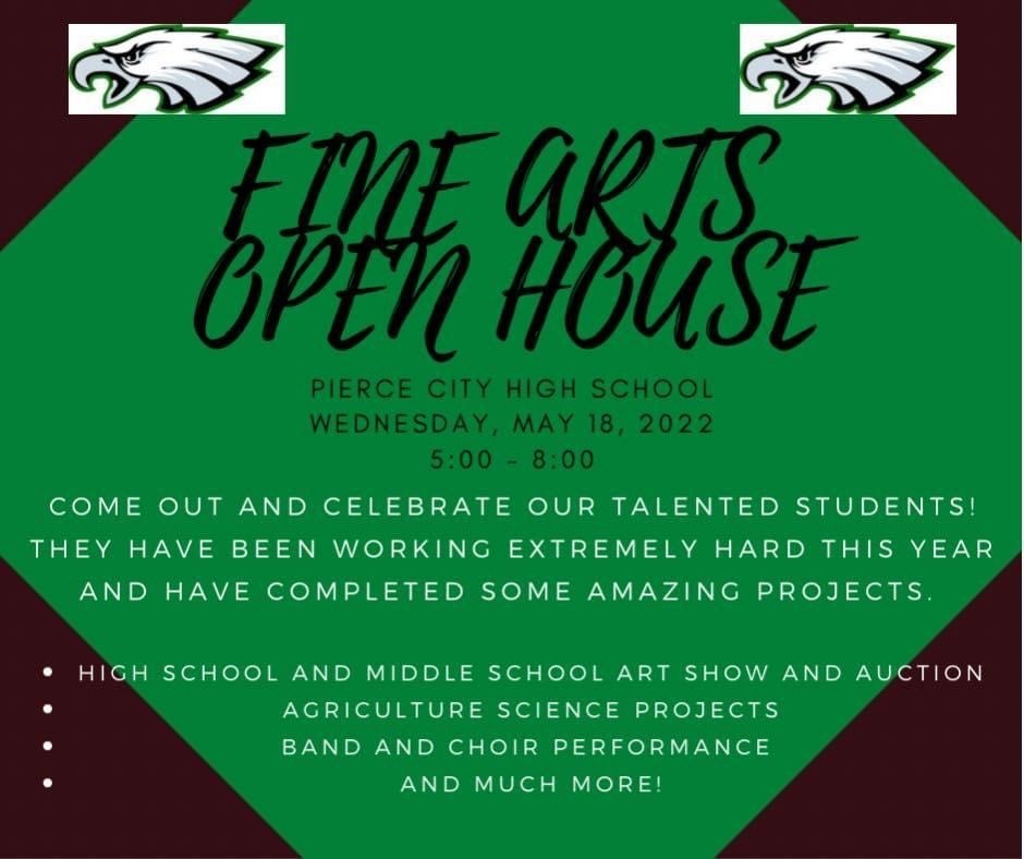 flyer for fine arts open house