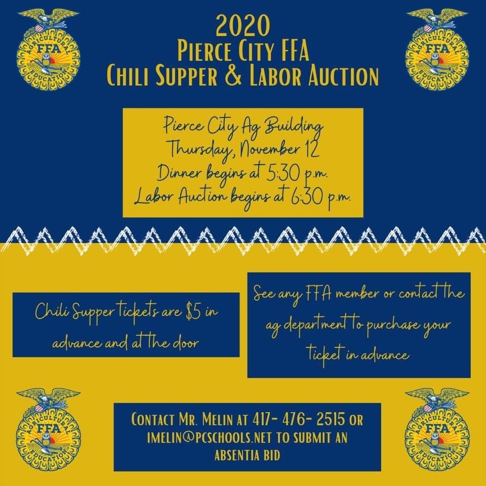FFA Chili Supper and Labor Auction