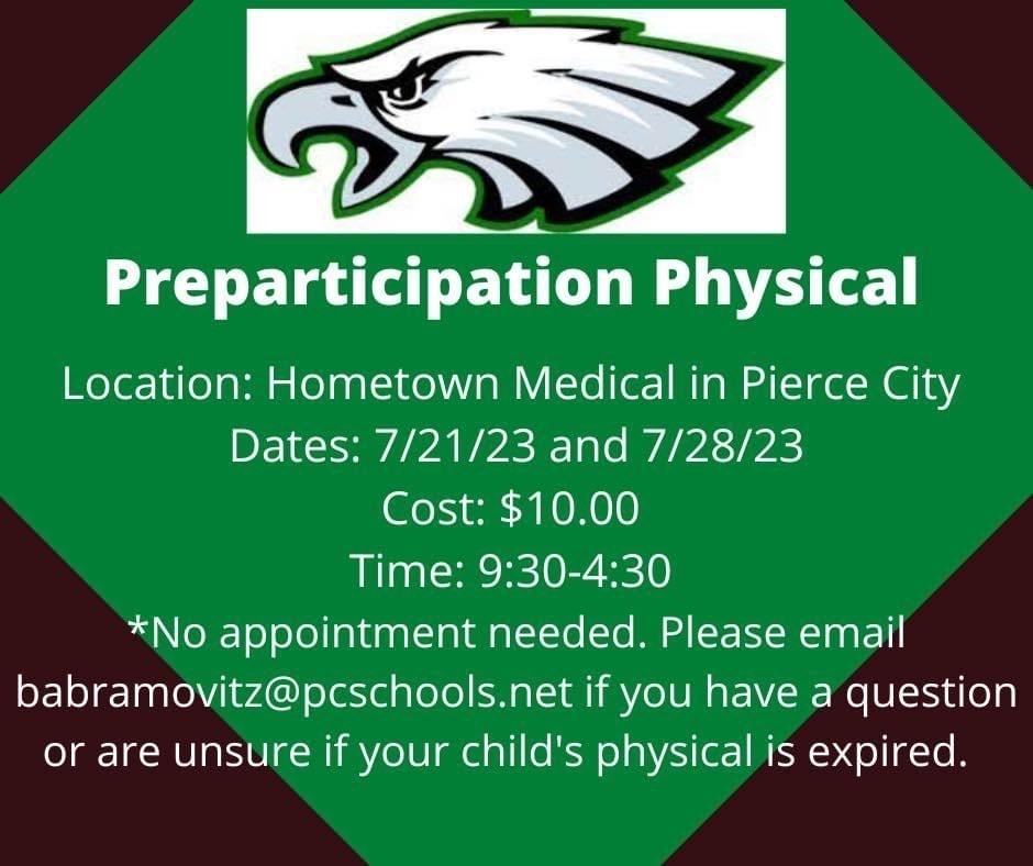 Preparticipation Physical information below.