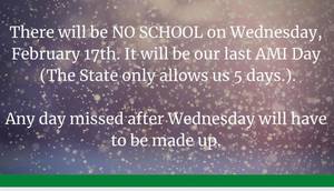 No School Feb. 17
