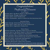 FFA Proficiency Winners